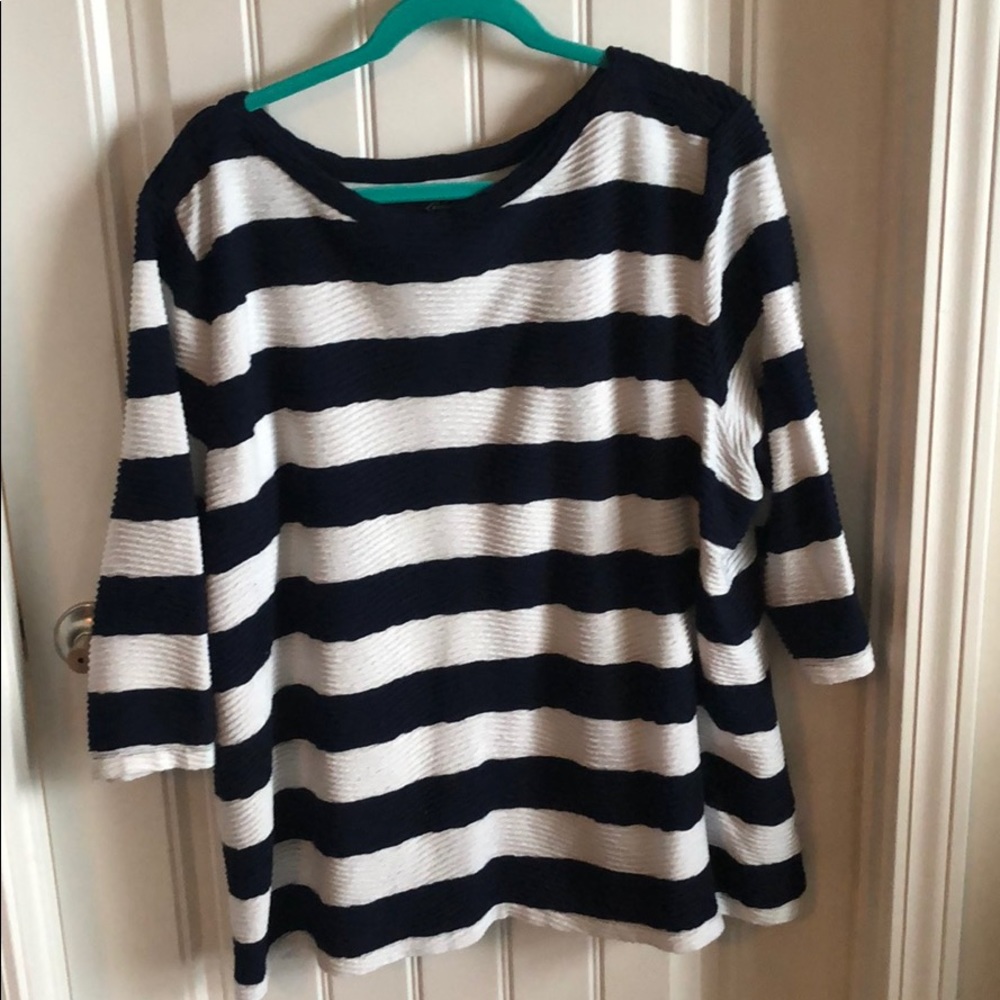 Navy and white stripe light sweater